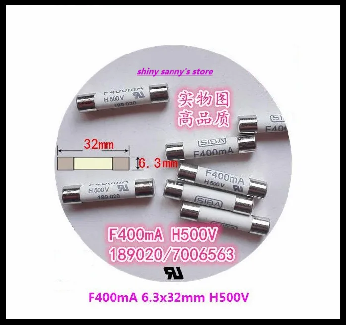 

2pcs/Lot 6.3 x 32mm F400mA H500V 189020 / 7006563 SIBA Ceramics Fuses Brand New