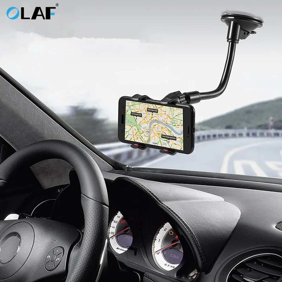 Olaf Luxury Car Phone Holder For iPhone X XS 8 7 Plus Windshield Car Mount Phone Stand 360 Car Holder For Samsung S9 S8 Note 9