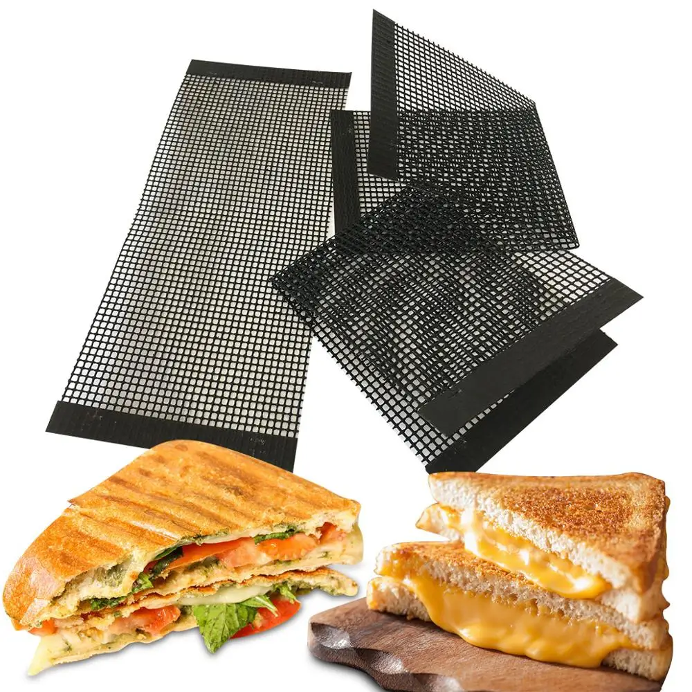 Bluedrop reusable toaster folders PTFE sandwich grill cheese clips non stick food grade pizza heat mesh 17x15 cm pack of 3