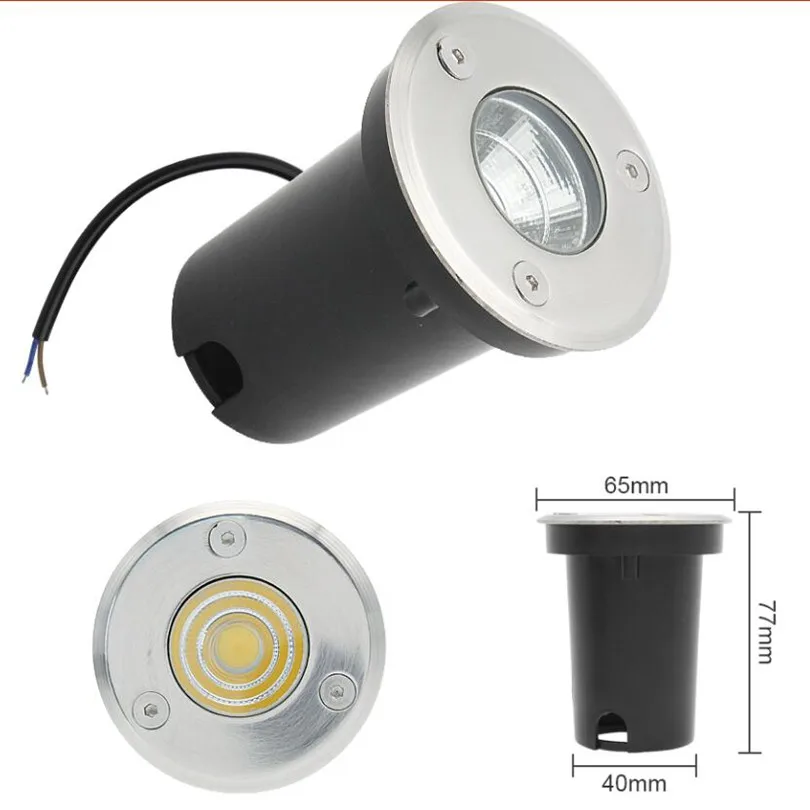 New Outdoor LED Underground Light IP68 3W 5W COB Waterproof Inground Garden Path Floor Buried Yard Spot Landscape 85-265V DC12V