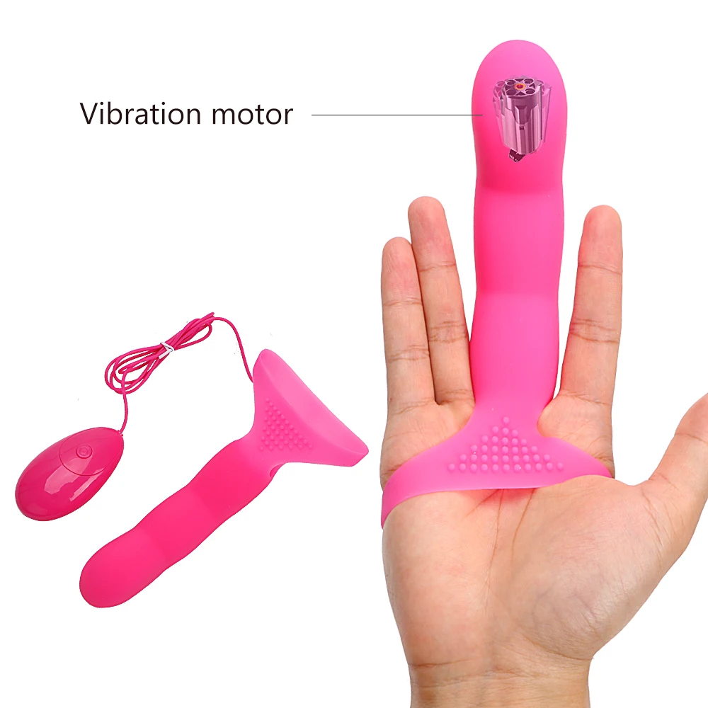 VATINE G-spot Strap On 7 Speeds Finger Vibrator Silicone Clitoris Stimulator Sex Toys for Women