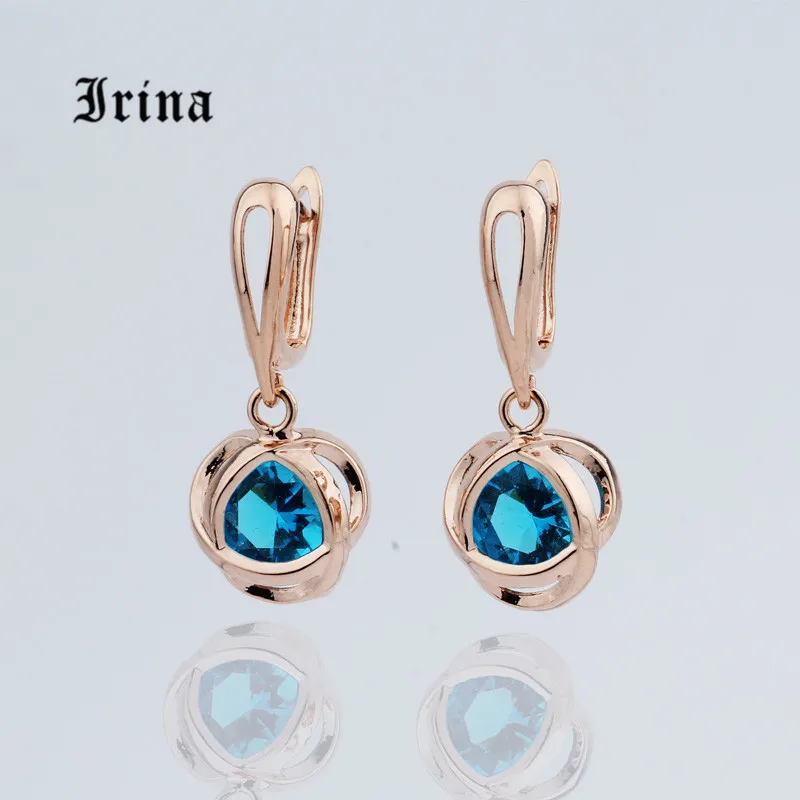 Irina Wedding Accessories Charming Fashion Jewelry Set Women Rose Gold Color  Chain Necklace Earrings Set Zircons Jewelry Sets