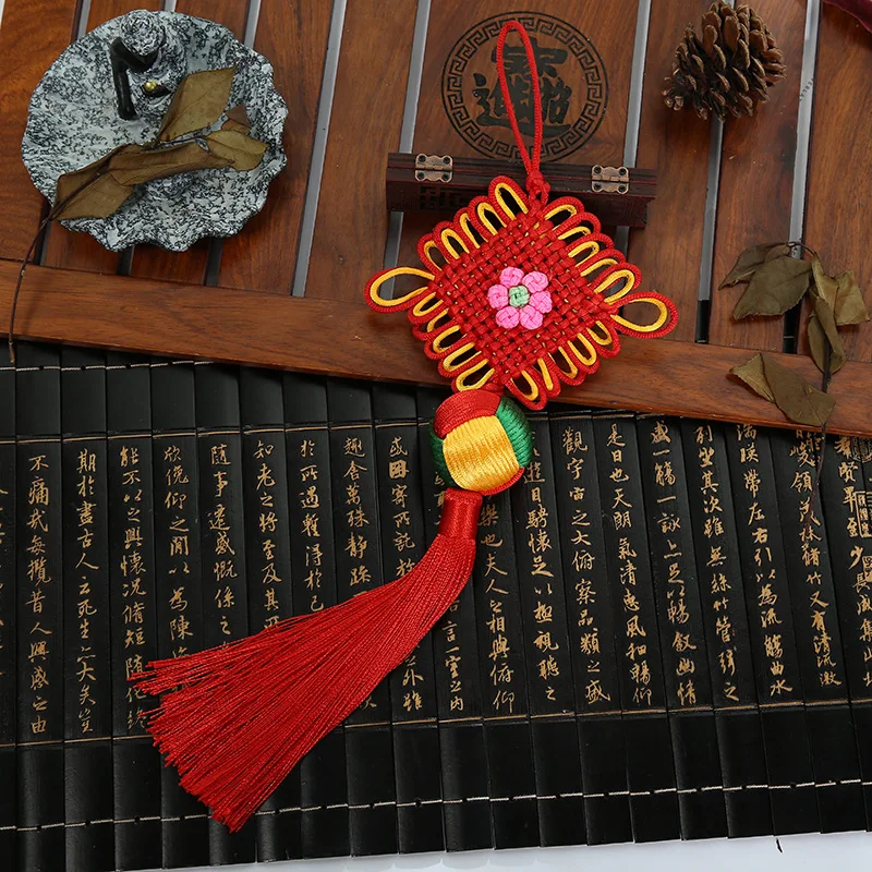 10 Pcs Polyester Chinese Knots Knotting Tassel Blessing Lucky Chinese Gifts Tassel Fringe for Curtains Trim Pendant Decoration