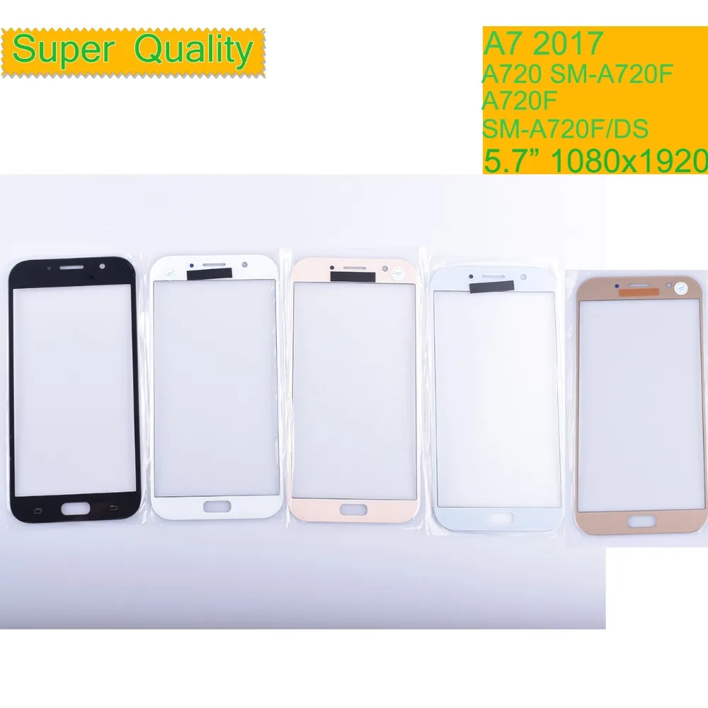 

10Pcs/Lot For Samsung Galaxy A7 2017 A720 Touch Screen Front Glass Panel TouchScreen Outer LCD Glass Lens With OCA Glue