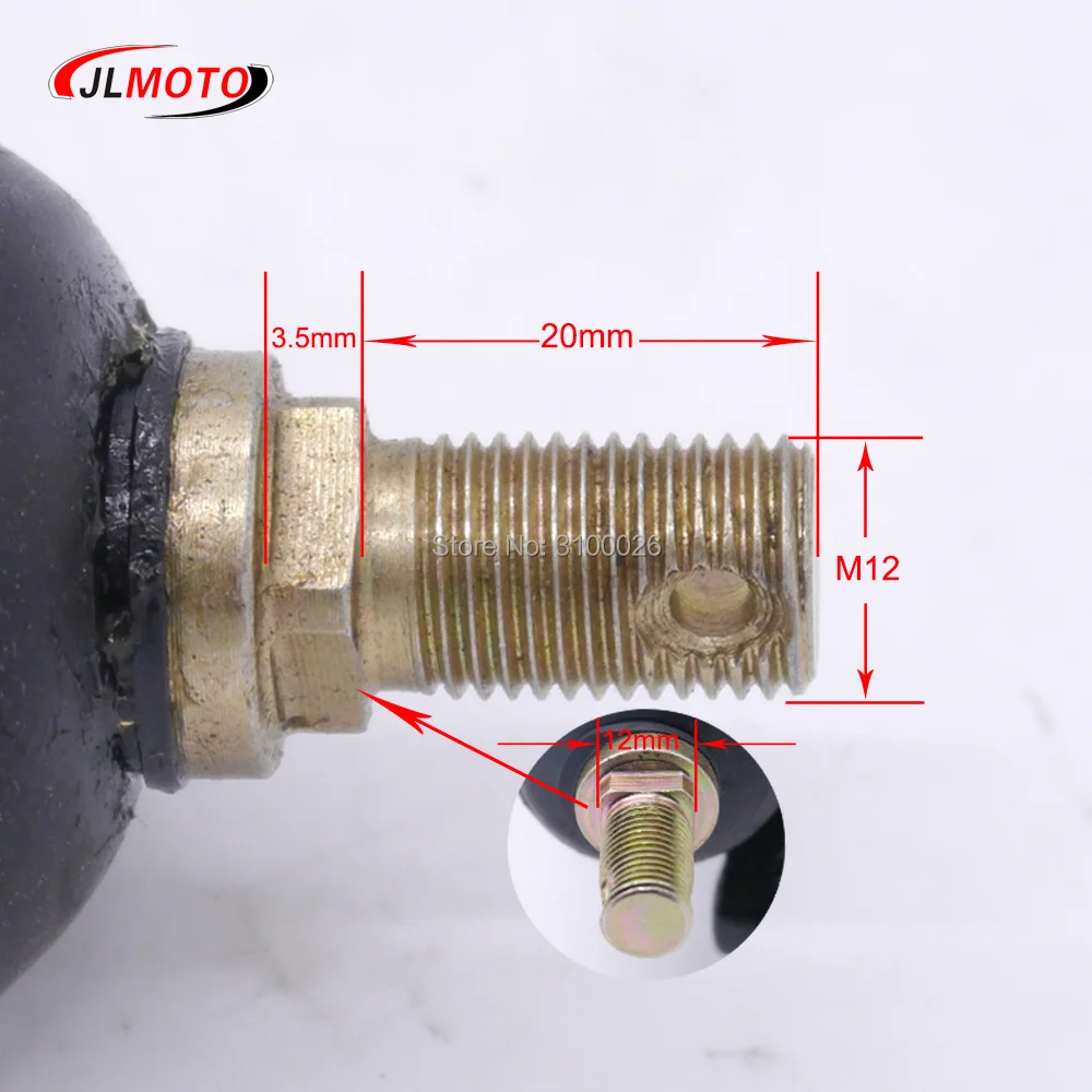 Husillo de nudillos de puntal de dirección de 420mm, apto para China, 150cc, 200cc, 250cc, Kandi, Go Kart, Buggy, ATV, UTV, piezas de Quad Bike, 1