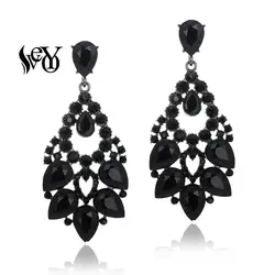 VEYO Luxury Hyperbole Crystal Classic Hollow out design Drop Earrings for Women Gift