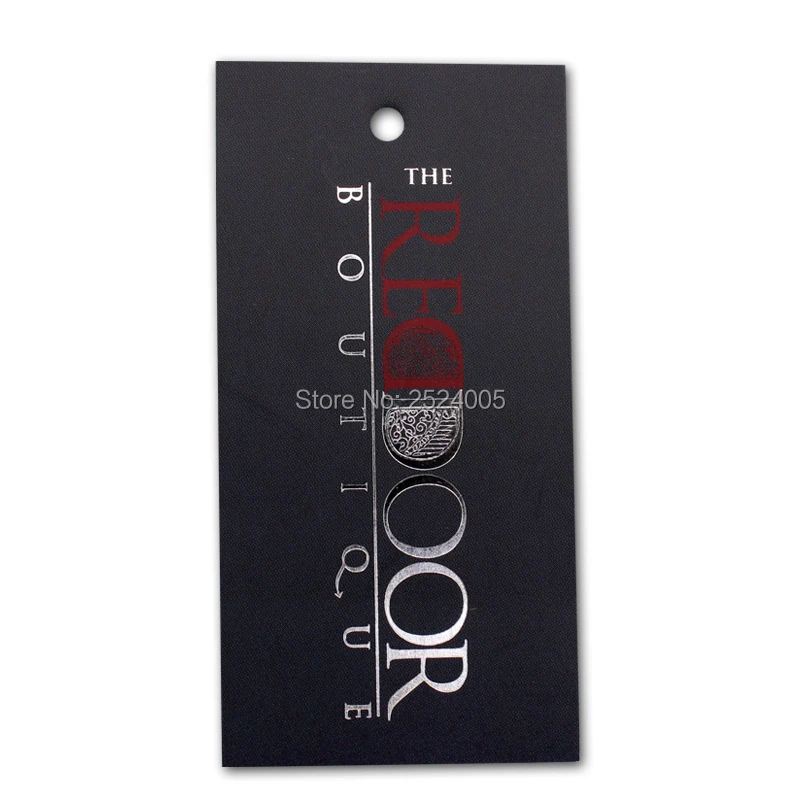 garment silver printing/stamping paper hang tag/clothing glossy paper swing tags/matte paper tags/labels 1000 pcs a lot