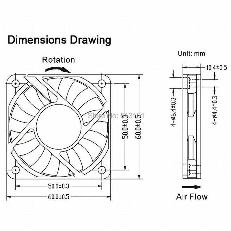 Gdstime 5 v Bóng Mang 60 mét 6 cm 60 mét x 60 mét x 10 mét DC Không Chổi Than PC máy tính xách tay Máy Tính Làm Mát Cooler Fan Indsutry Quạt Hướng Trục