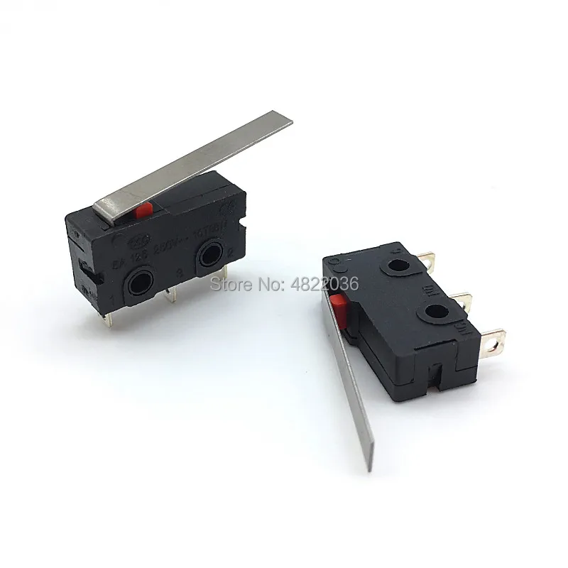5pcs Mini Micro Limit Switch NO NC 3 Pins PCB Terminals SPDT 5A 125V 250V Roller Arc lever Snap Action Push Micro Switch