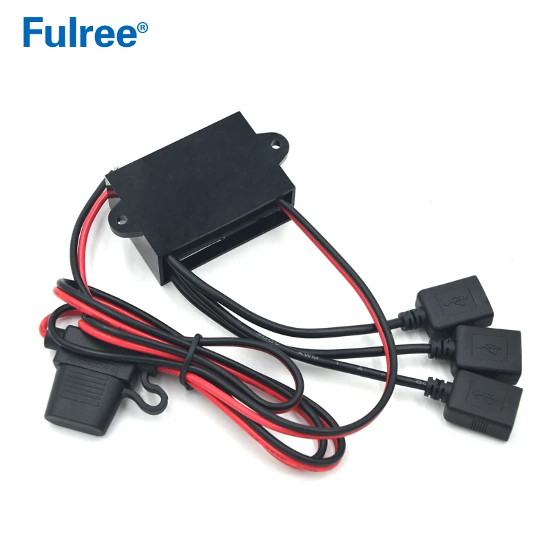 3 Ports Triple USB Plug 12V 24V to 5.5V 5A DC DC Step Down Buck Power Converter Car Phone Charger Multiple Female Adapter