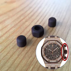 brown rubber crown and button cover for AP Audemars Piguet Royal Oak Offshore 37mm chronograph watch parts tools