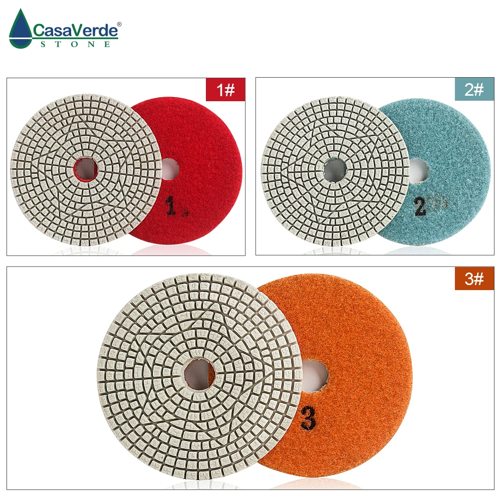 DC-LFW3PP02 4 inch kim cương đánh bóng pads 100mm ướt sử dụng của chất lượng cao 3-bước đánh bóng miếng đệm