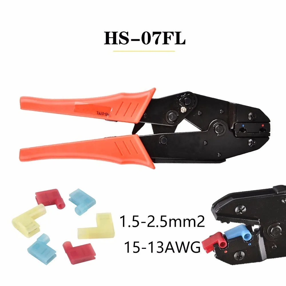 Crimp Pliers Hs-07fl 1.5-2.5mm 15-13awg Multi Hand Tools Nylon Flag Female Terminals Crimping Alicate Replaceable Dies 9 Inch