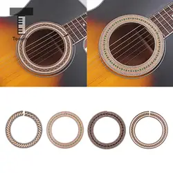 93mm Classical Guitar Natural Wood Inlaid Soundhole Ring Decal Sticker Self-adhesive for Acoustic Guitar Decal Accessories