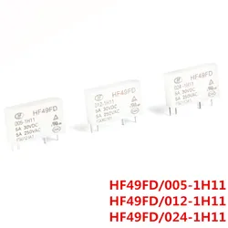 5PCS/1pc Power Relays HF49FD Rele HF49FD-005-1H11 HF49FD-012-1H11 HF49FD-024-1H11 DC 5V 12V 24V 5A 4Pin Relais