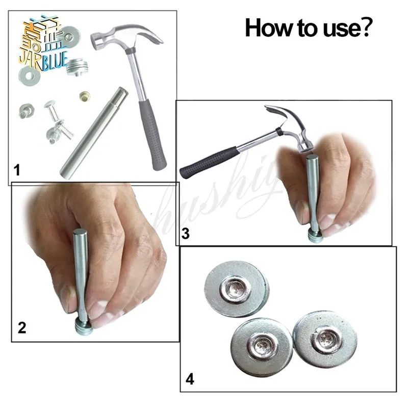 50PCS M4*4/5/6/8/9/10/12/1416/18/20/22/25  Aluminum Flat Round Head Half Hollow Shank Rivet Aluminum Rivet Nut