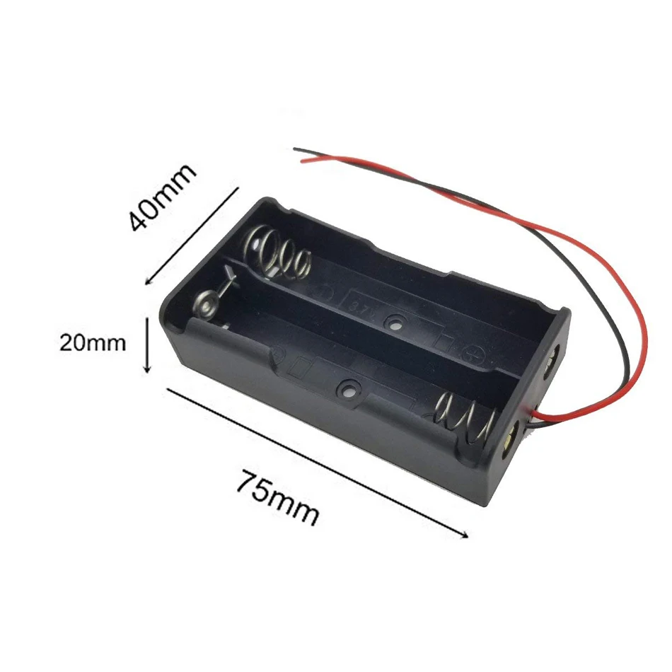 10Pcs 18650 Battery Case Holder Plastic Battery Storage Case Box Holder for 1/2/3/4 * 18650 with Wire Leads For DIY Experiment