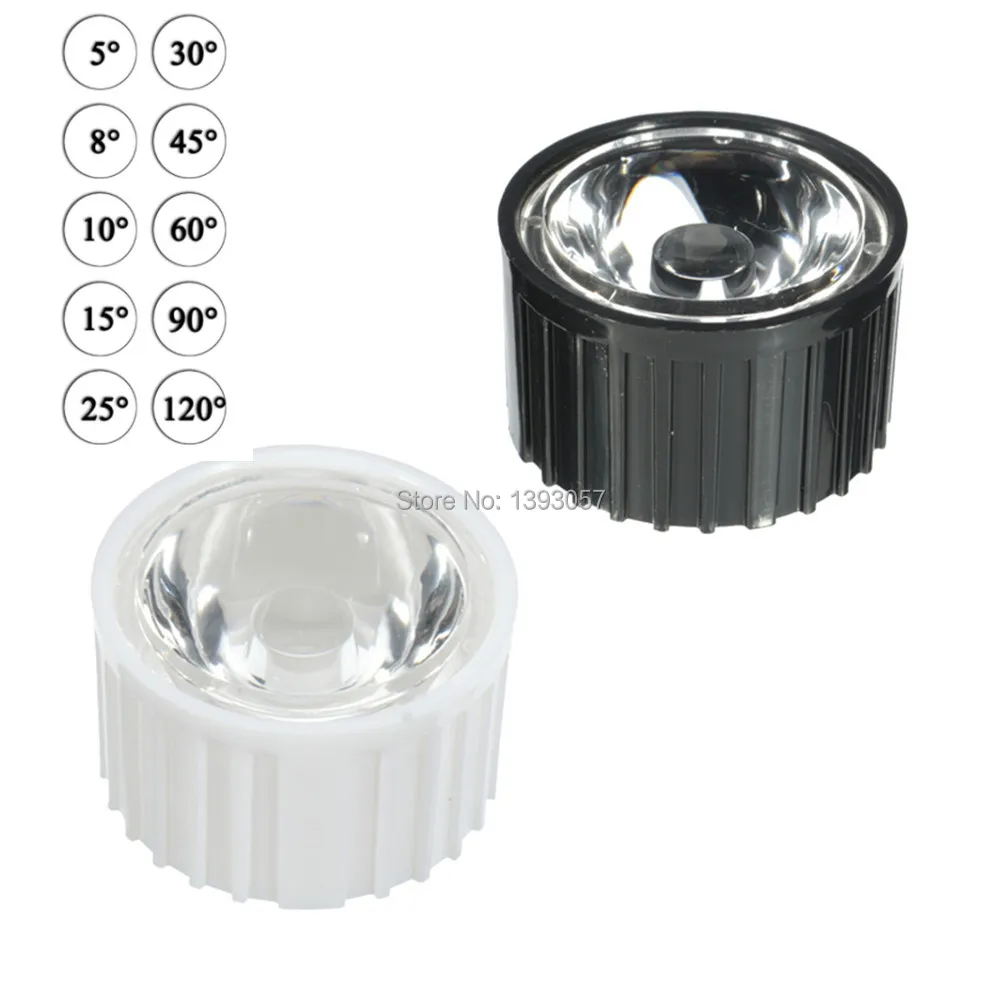 

10set High Power 1W 3W 5W LED Lens 20MM PMMA Lenses With Bracket 5 15 25 30 45 60 90 120 Degree For 1 3 5 Watt Light Beads