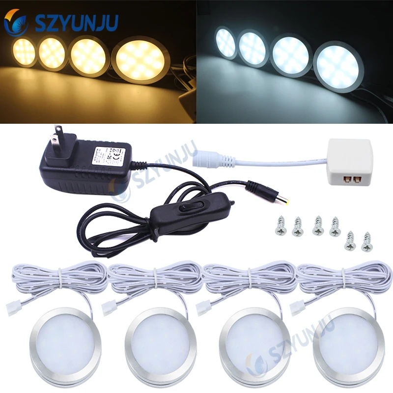 

LED cabinet light 2W with 12V power adapter indoor lighting for under kitchen cabinet Home wardrobe Showcase lamp decor