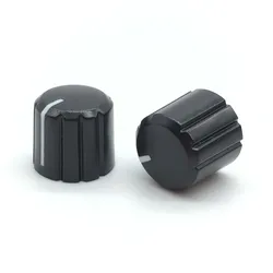 10pcs Potentiometer Switch Roatry Encoder Switch Caps Black Plastic Knob 15x13.5mm Half Shaft Plum Shaft Type