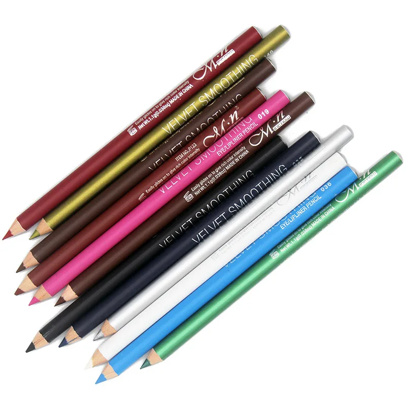 MENOW 12colors Makeup Eyeliner Pencil Waterproof Eyebrow Beauty Pen Eye Liner Lip sticks Cosmetic Eyes Easy to Wear High Quality