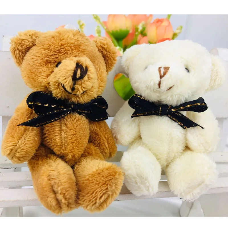 Kawaii Small Joint Teddy Bear Plush Toys Teddy Bear Mini 8cm Plush Teddies Small Stuffed Plush Teddy Bears 50/100PCS DMX004