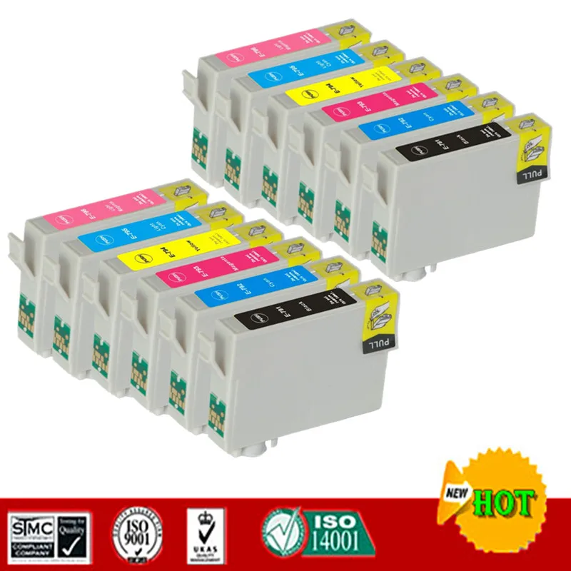 Compatible for Epson T0791 T0791 - T0796 ink cartridge suit for Epson Stylus Photo 1400 1500 P50 Artisan 1430 PX650 PX660  etc.