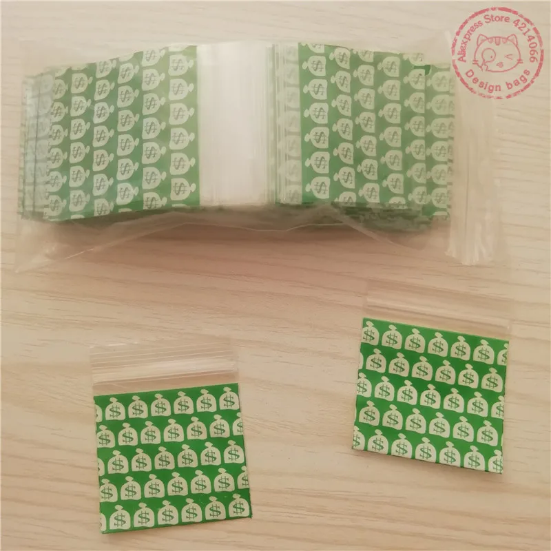 2020 Zip Lock Baggies 5x5cm Plastic Resealable Money Bags Design 50 100pcs Seal Grip Bags Zipper bags