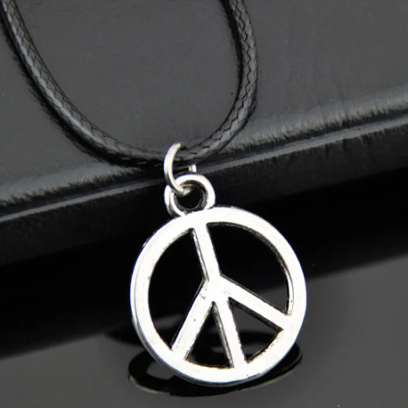 fashion anti-war peace sign charms Pendant Necklace HJ11