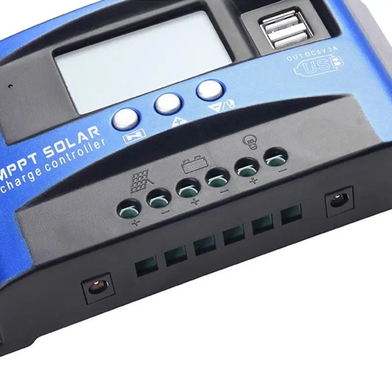 MPPT 30/40/50/60/100A Solar Charge Controller Dual USB LCD 24v 12v Auto Solar Panel Battery Charge Controller Voltage Regulator