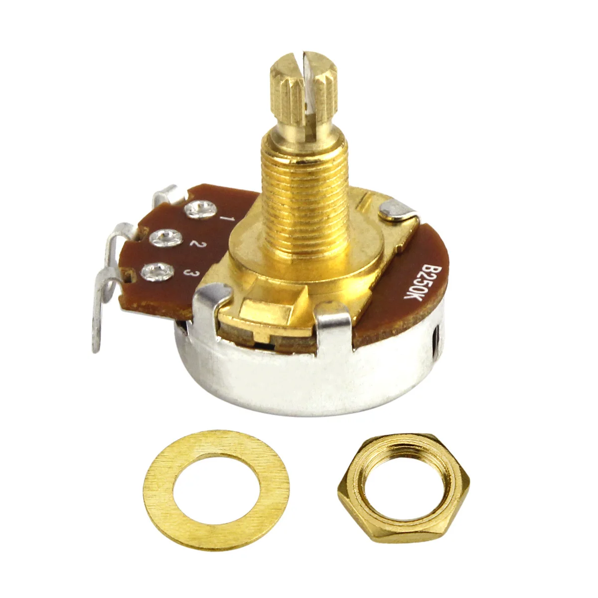 FLEOR 10 stücke Lange Split Shaft Gitarre Potentiometer Töpfe A250K /B250K/ A500K /B500K Potentiometer Wählen für Bass gitarre Teile