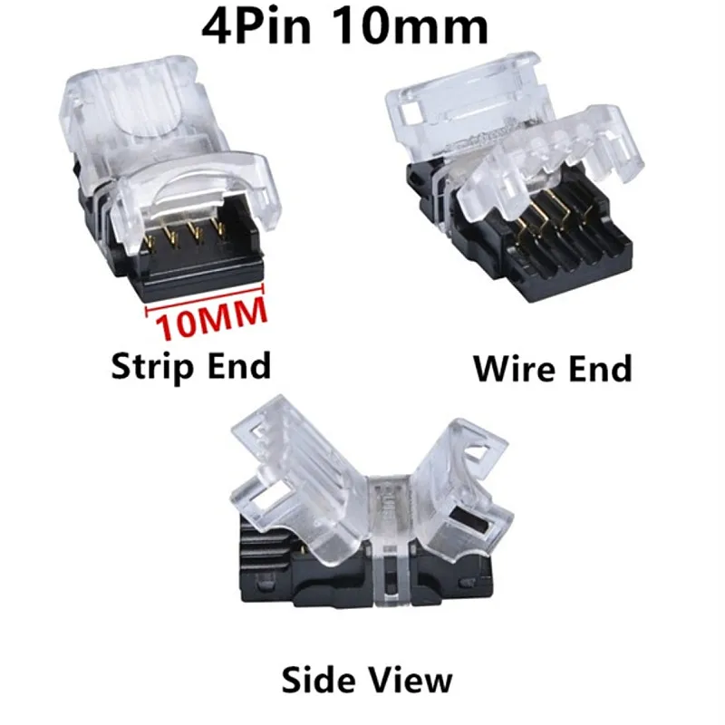 5PCS 2pin Single Color 4Pin RGB 5Pin RGBW 8mm 10mm 12mm LED Strip To Wire Connector Non-Waterproof IP20 IP65 Waterproof