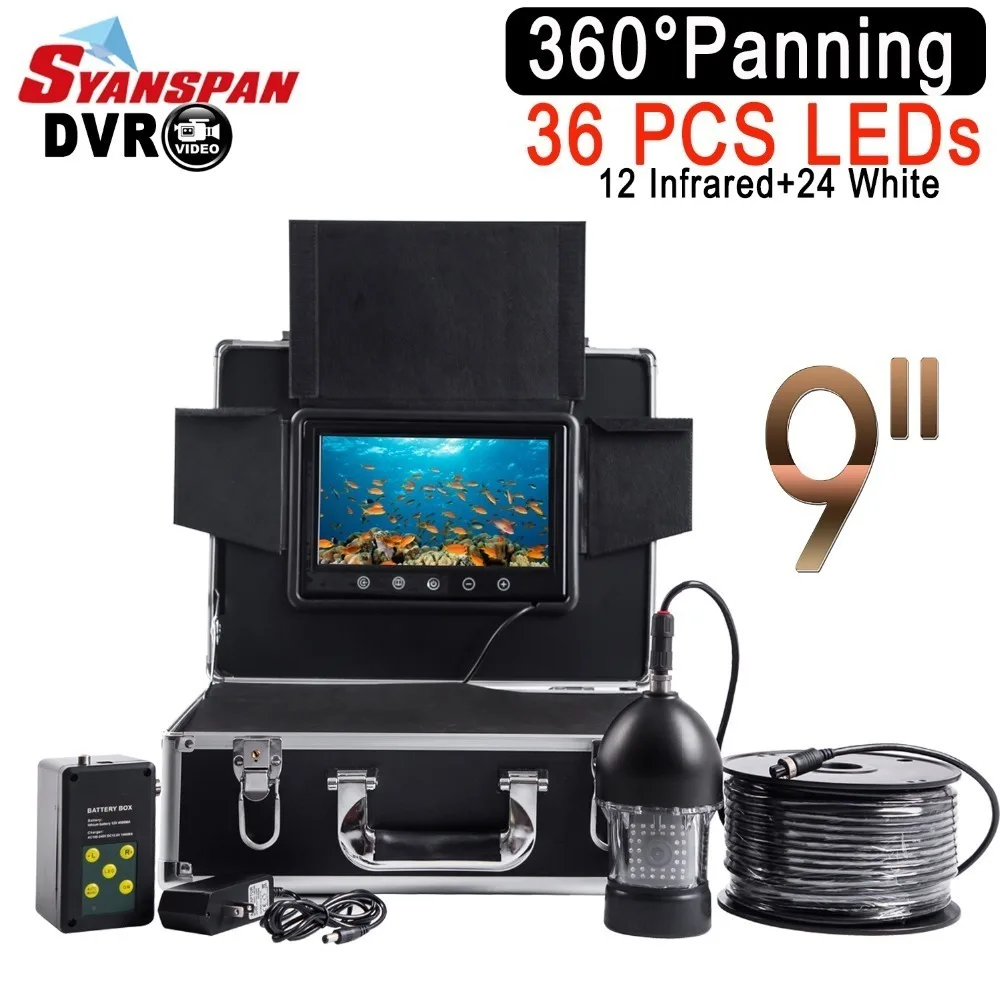 SYANSPAN 360°Rotating Underwater Camera for Sea Fishing 36 LED Fish Finder 1000TVL Fish Caught Camera 9