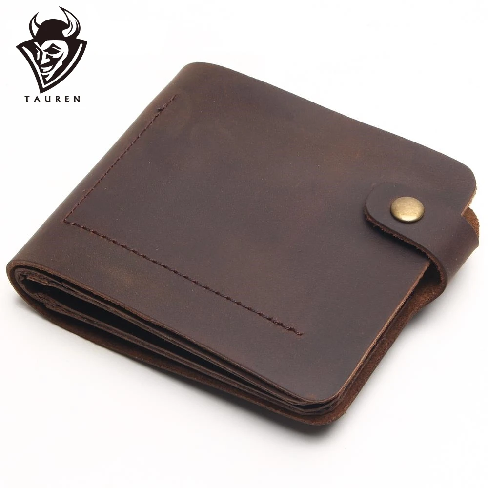 2021 Top Cow Layer Genuine Leather Men Vintage Wallet Cowhide Crazy Horse Full For Coin Purse