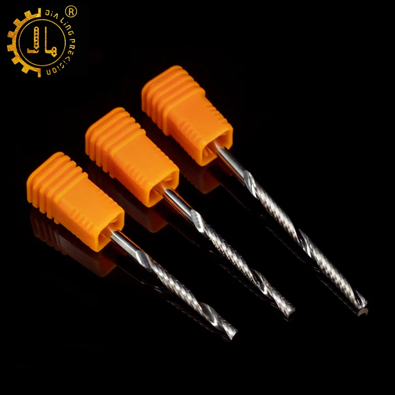 JIALING 3.175mm 1pc Acrylic Cutter  Carbide End Mill For Plastic PVC Cutting Tools Cnc Milling Cutter