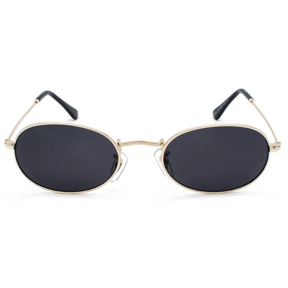 Kachawoo Oval Sunglasses For Men Small Metal Frame Black Red Pink Retro Sun Glasses Women New Year Gift