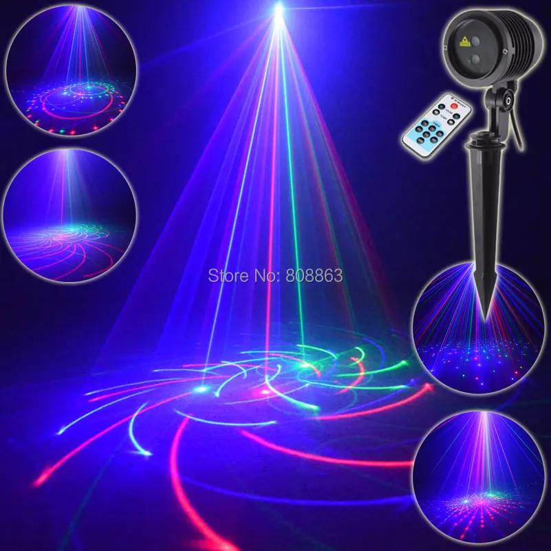 ESHINY Outdoor WF RGB Laser 32 Big Pattern Projector Coffee Holiday House Party Xmas Wall Tree Garden Shop Landscape Light T74D3