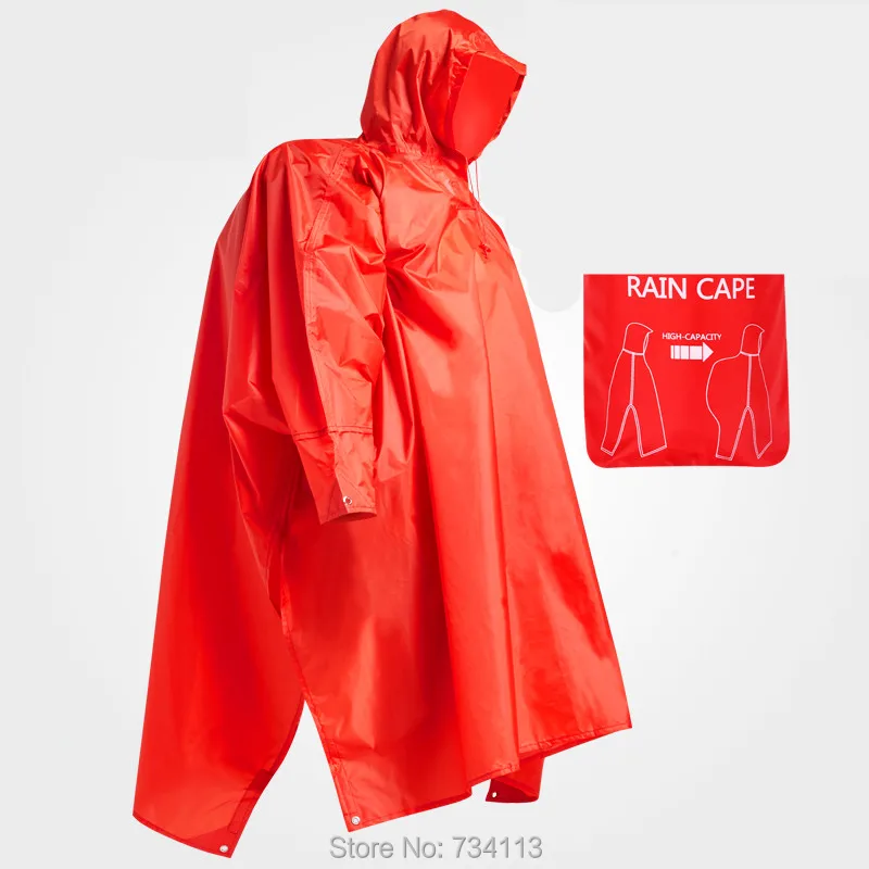 3 in 1 Multifunctional Raincoat Outdoor Rain Poncho Backpack Rain Cover Waterproof Climbing Camping Tent Mat Awning,140*230CM