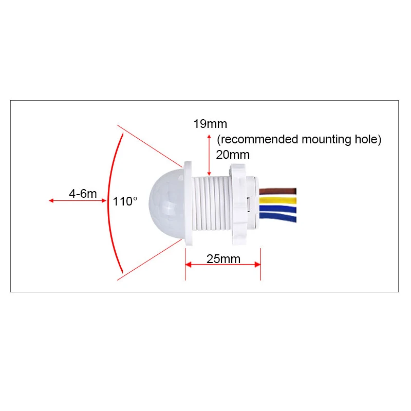 Mini Closet PIR Sensor Detector Smart Switch 110V 220V LED PIR Infrared Motion Sensor Detection Automatic Sensor Light Switch
