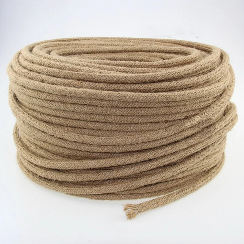 

2x0.75mm2 Vintage Hemp Rope Cord Insulation Fabric Wire Textile Cable Retro Cable Electrical Wire