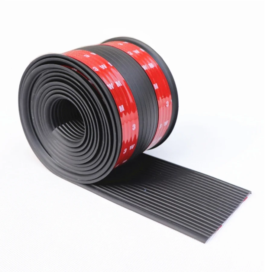 

4M Car Side Skirt Anti-collision Scratch-resistant Protective Strip Flexible Rubber Bumper Decorative Strip