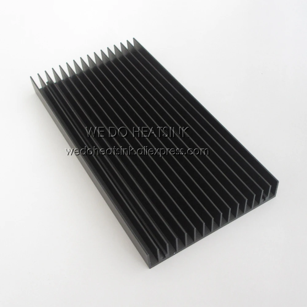 Wykonujemy radiator 1 szt. 200x100x18mm duży czarny anodowany aluminiowy radiator LED chłodnica