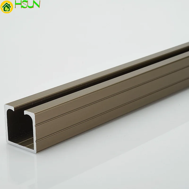 

Aluminum alloy universal sliding door silent hanging rail electrophoresis champagne color rail hanging wheel track