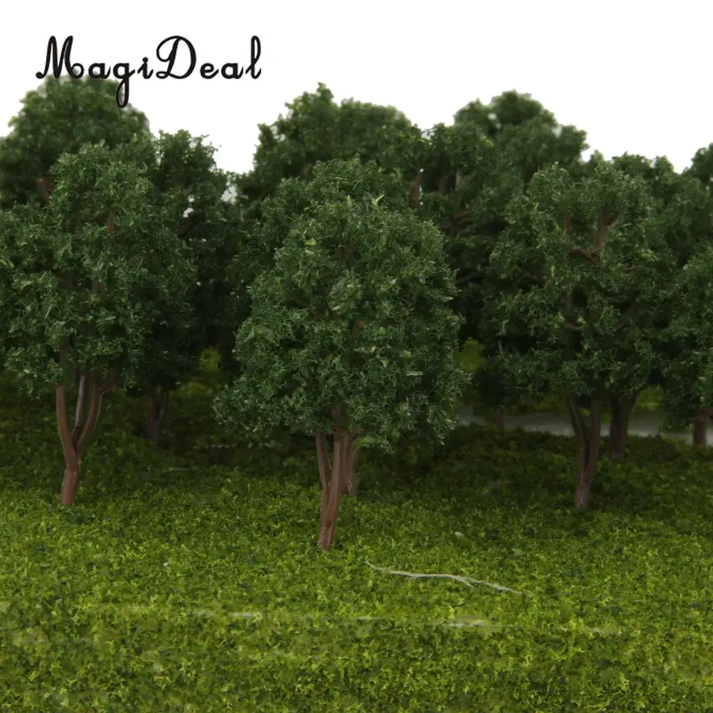 Árboles decorativos para maqueta de tren – Verde oscuro 7,5 cm - imagen 4
