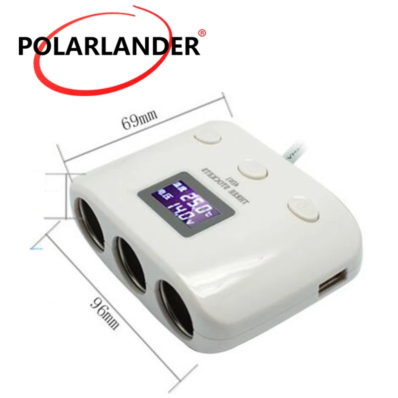 12-24V Dual USB square car cigarette lighter socket Charger 5V 1A 2.1A adapter for mobile phones camera PC car cleaner