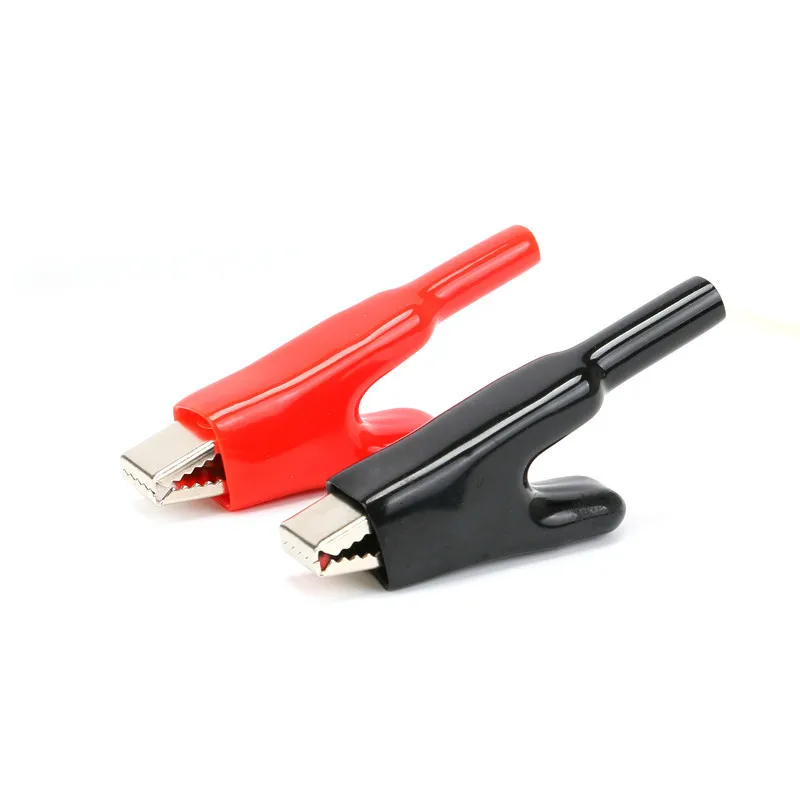 2 PCS Sheathed Alligator Clips Electrical DIY Test Leads Alligator Double-Ended Crocodile Clips Roach Electrical Jumper Wire