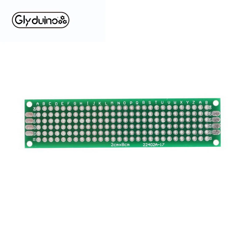 Glyduino 10PCS 2*8 CM Double Side Spray Tin Plate Universal Experiment Boards PCB Circuit Hole Hole Plate