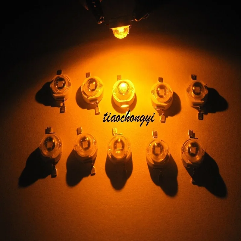 

200pcs 3W 3Watt Yellow 590-595nm 700mA 3.2-3.6V LED High Power lamp