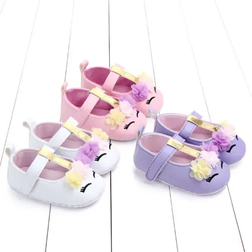 Infant Newborn Baby Girl Soft Sole PU Leather Mocassins Shoes Kids Girls Flower Cartoon Anti-Slip Walking Flat Shoes Prewalker