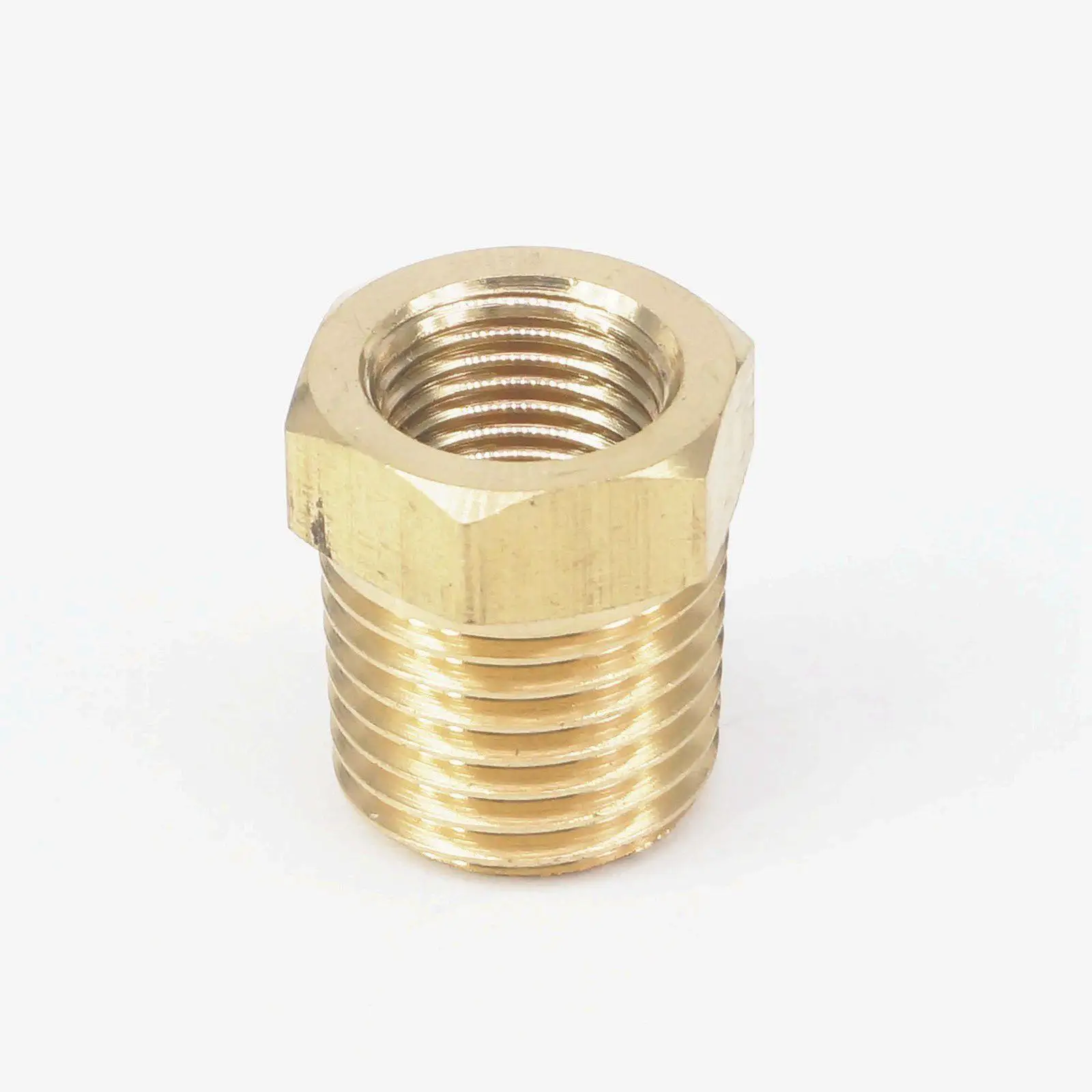 1/4" NPT Male x 1/8" NPT Female Hex Reducer Bushing Brass Pipe Fitting Connector For Water Oil Air